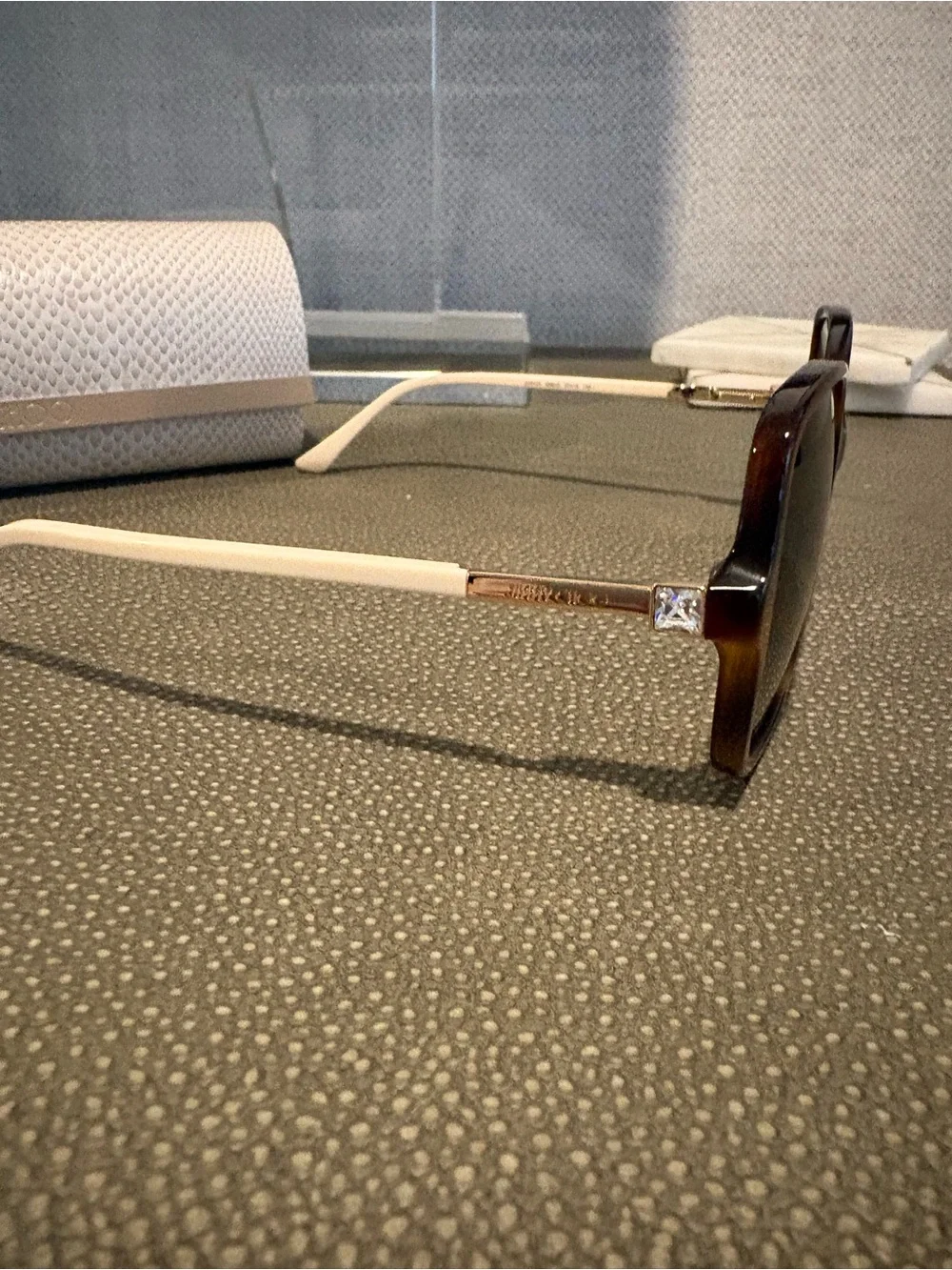 Jimmy Choo Tortoiseshell Sunglasses with Cream Arms
